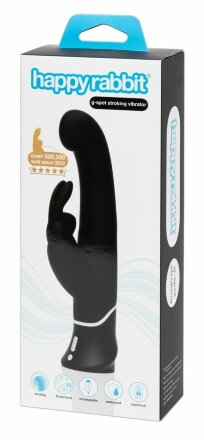 Черный вибратор-кролик G-Spot Stroking Vibrator - 24,2 см. 