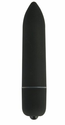 Чёрная удлинённая вибропуля Power Bullet Black - 8,3 см. 