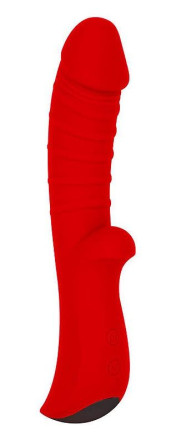 Красный вибромассажер 5  Silicone Wild Passion - 19,1 см. 