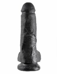 Чёрный фаллоимитатор 8&quot; Cock with Balls - 21,3 см.