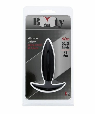 Чёрная мини-пробка для анальной стимуляции BOOTYFUL ANAL PLUG XTRA SMALL BLACK - 9 см. 