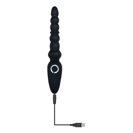 Черная анальная виброелочка Magic Stick - 22,6 см. 