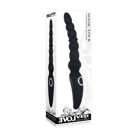 Черная анальная виброелочка Magic Stick - 22,6 см. 