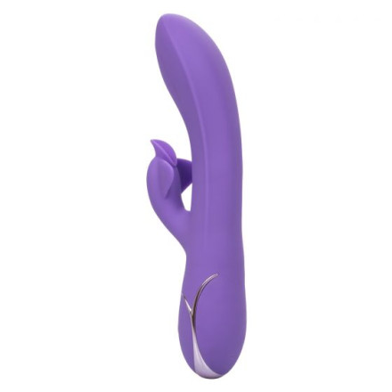 Фиолетовый вибромассажер Inflatable G-Flutter с функцией расширения - 21 см. 