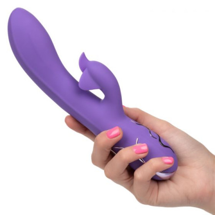 Фиолетовый вибромассажер Inflatable G-Flutter с функцией расширения - 21 см. 
