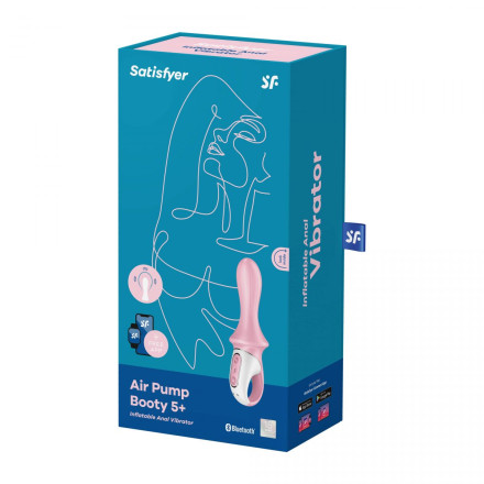 Розовый вибромассажер Air Pump Booty 5+ - 18,1 см. 