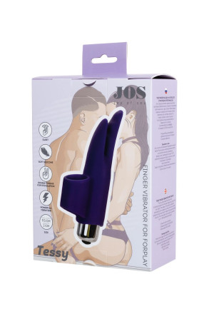 Фиолетовая вибронасадка на палец JOS Tessy - 9,5 см. 