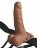 Кофейный перезаряжаемый вибрострапон 6&quot; Hollow Rechargeable Strap-On Remote - 17,5 см. 