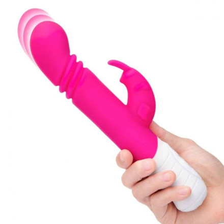 Розовый массажер для G-точки Slim Shaft thrusting G-spot Rabbit - 23 см. 