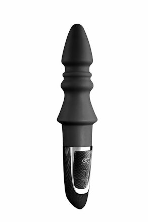 Черный конический анальный вибромассажер-ёлочка JOYFUL PLUG VIBRATOR 5.5INCH - 14 см. 