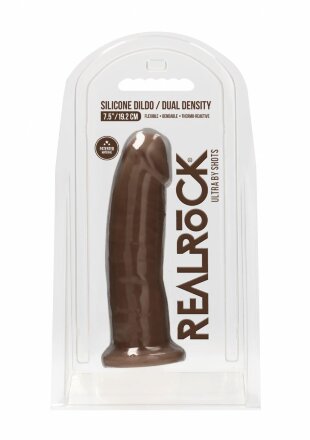 Коричневый фаллоимитатор без мошонки Silicone Dildo Without Balls - 19,2 см. 