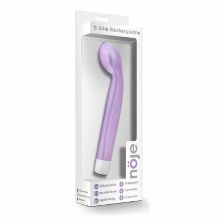Сиреневый вибратор G Slim Rechargeable - 18 см.  