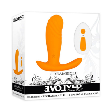 Оранжевая анальная вибропробка Creamsicle - 8,7 см. 