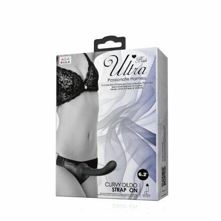 Страпон с изогнутой головкой Ultra Harness Curvy Dildo - 15,8 см. 