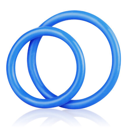 Набор из двух голубых силиконовых колец разного диаметра SILICONE COCK RING SET 