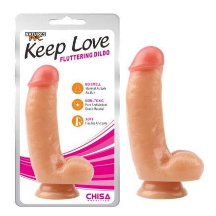 Реалистичный фаллоимитатор на присоске Fluttering Dildo - 17 см. 