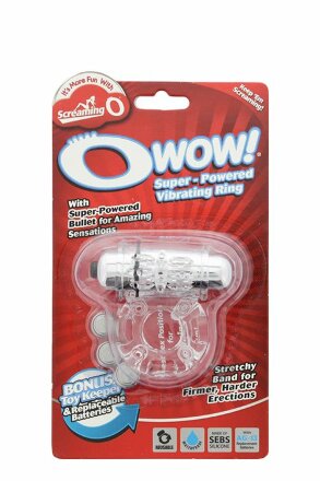 Прозрачное эрекционное виброкольцо OWOW CLEAR 
