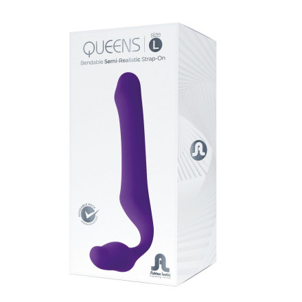 Фиолетовый безремневой страпон Queens L 