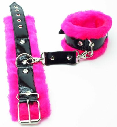 Розовые наручники с мехом BDSM Light 