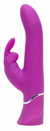 Лиловый вибратор Curve Thrusting Rechargeable Rabbit Vibrator - 24,1 см. 