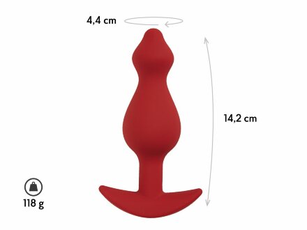 Бордовая анальная пробка Libra L - 14,2 см. 