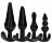 Набор из 4 черных анальных пробок N80 4-Piece Butt Plug Set 