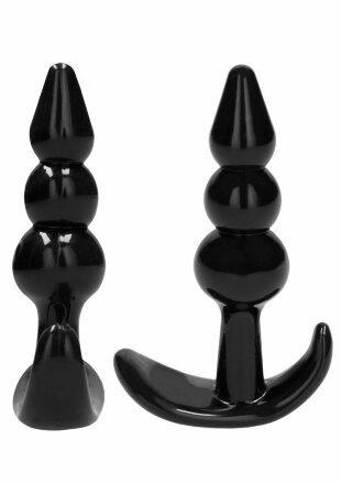 Набор из 4 черных анальных пробок N80 4-Piece Butt Plug Set 
