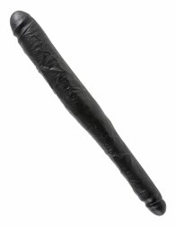 Чёрный двусторонний дилдо 16&quot; Tapered Double Dildo - 40,6 см.