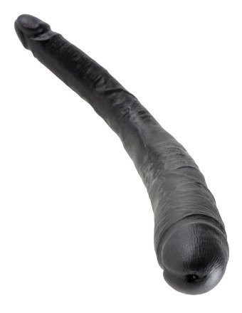 Чёрный двусторонний дилдо 16&quot; Tapered Double Dildo - 40,6 см. 