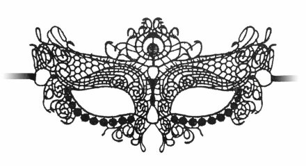 Черная кружевная маска на глаза Queen Black Lace Mask 