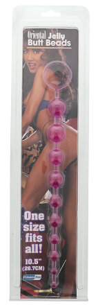 Фиолетовая анальная цепочка ORIENTAL JELLY BUTT BEADS 10.5 PURPLE - 26,7 см. 