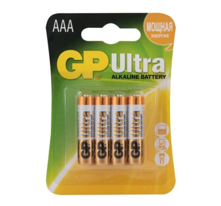 Батарейки алкалиновые GP Ultra Alkaline 24А AАA/LR03 - 4 шт. 