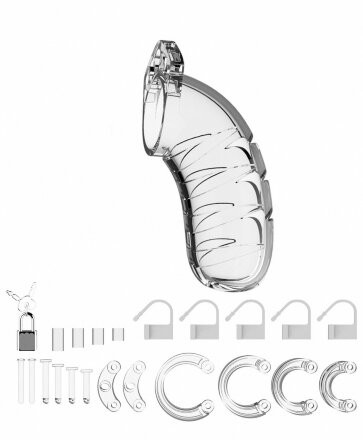 Прозрачный мужской пояс верности Model 04 Chastity 4.5&quot; Cock Cage 