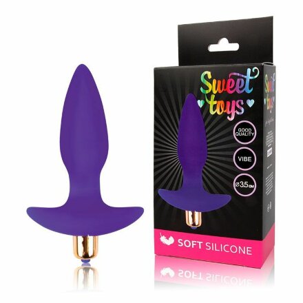 Фиолетовая коническая анальная пробка Sweet Toys - 10,5 см. 