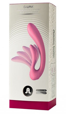 Розовый вибромассажёр G-wave с гибким клиторальным отростком - 18 см. 
