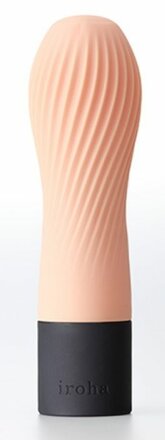 Персиковый рифленый мини-вибратор IROHA ZEN HANACHA - 12,7 см. 