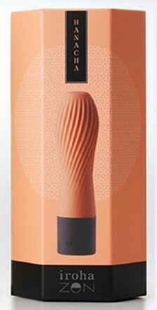 Персиковый рифленый мини-вибратор IROHA ZEN HANACHA - 12,7 см. 