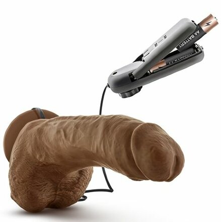 Коричневый вибратор The Boxer - 23 см. 