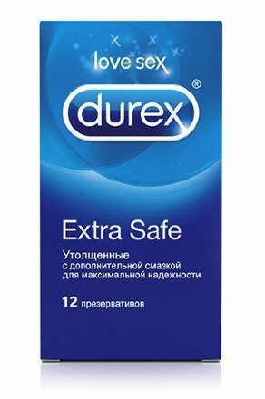 Утолщённые презервативы Durex Extra Safe - 12 шт. 