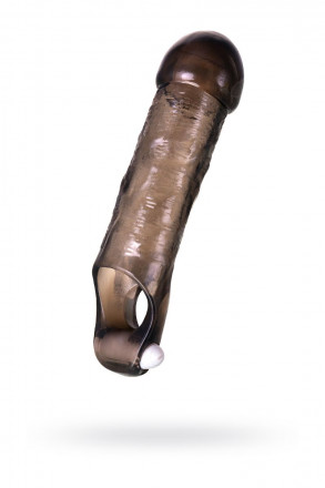 Закрытая дымчатая насадка Toyfa XLover с подхватом - 15,5 см. 