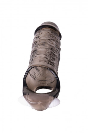 Закрытая дымчатая насадка Toyfa XLover с подхватом - 15,5 см. 