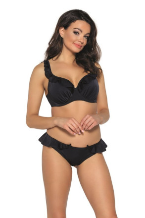 Пляжный бюстгальтер plus size с мягкими чашками и пышной оборкой 