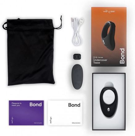 Черное эрекционное кольцо для ношения We-Vibe Bond 