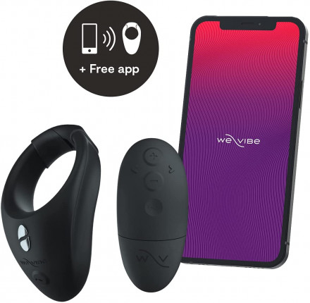 Черное эрекционное кольцо для ношения We-Vibe Bond 