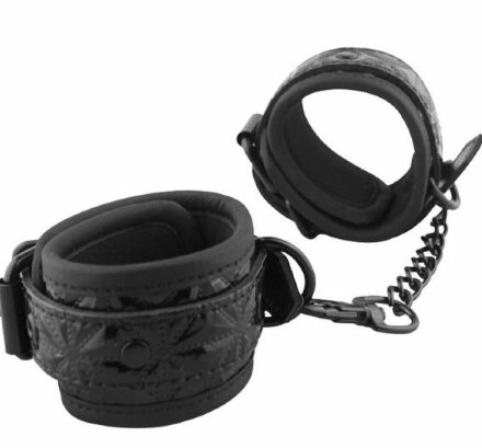 Чёрные кожаные оковы на ноги Ankles Cuffs 