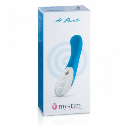 Голубой вибратор Mystim Al Punto - 25 см. 