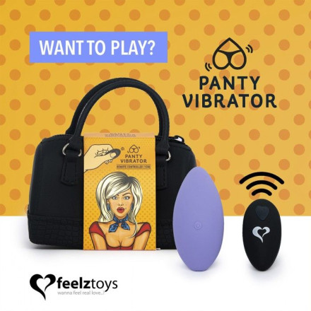 Фиолетовый вибромассажер в трусики с пультом ДУ Panty Vibe Remote Controlled Vibrator 