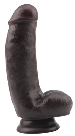 Коричневый фаллоимитатор DUAL DENSITY DILDO на присоске - 17 см. 