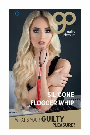 Красная мини-плеть из силикона и акрила SILICONE FLOGGER WHIP - 25,6 см. 