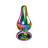 Радужная анальная пробка Rainbow Metal Plug Small - 9,4 см. 